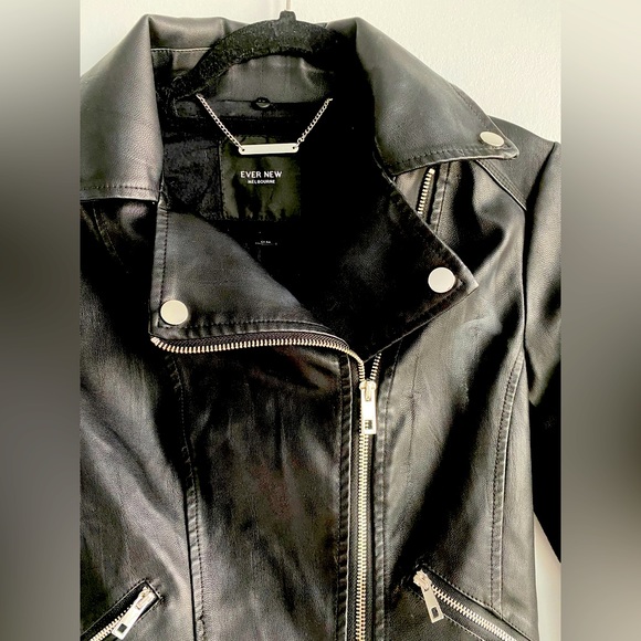 Vegan Leather Jacket Biker Jacket size 4 - Picture 6 of 8